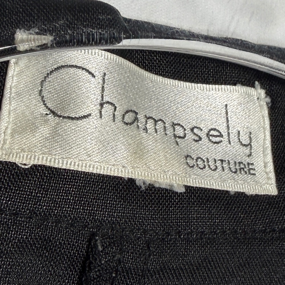 Champsely Couture Black 100% Linen Embroidered Jacket Womens M Floral - Picture 7 of 9
